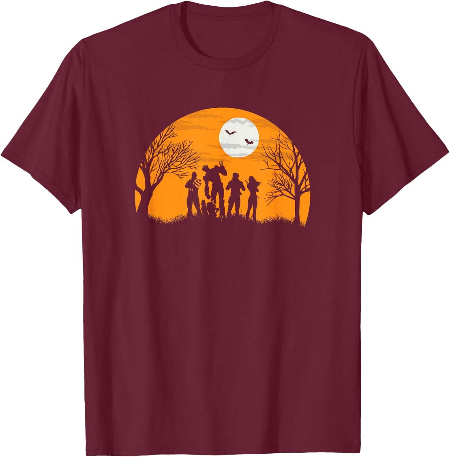 Marvel Guardians of The Galaxy Silhouette Halloween T-Shirt - T-Shirt | Maroon