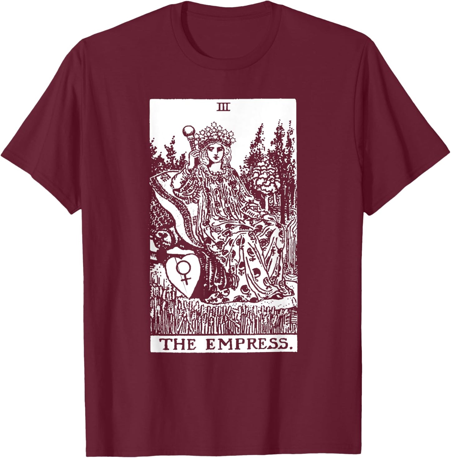 The Empress Tarot Card T-Shirt - T-Shirt | Maroon