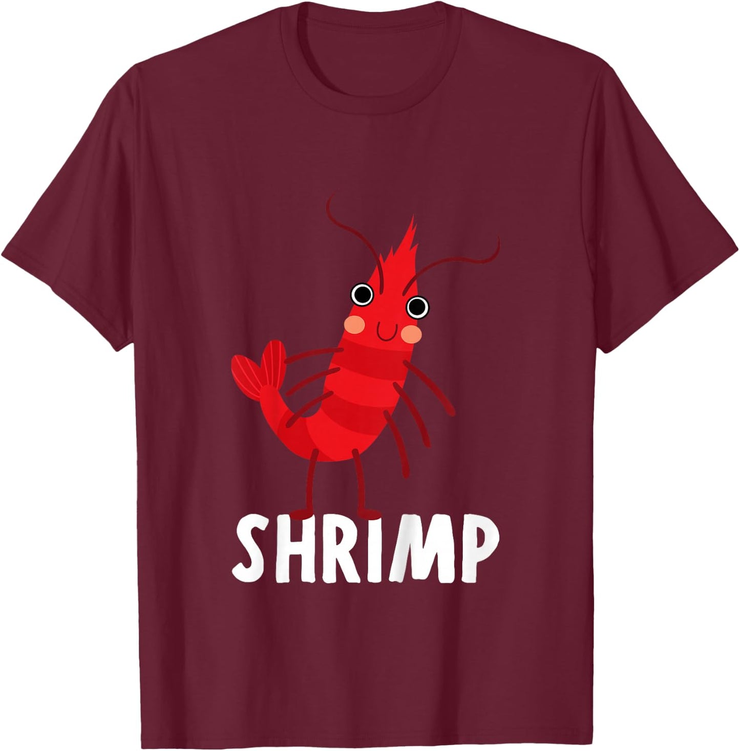 Shrimp Shirt For Boys Or Girls | Cute Shrimp Gift T-Shirt - T-Shirt | Maroon