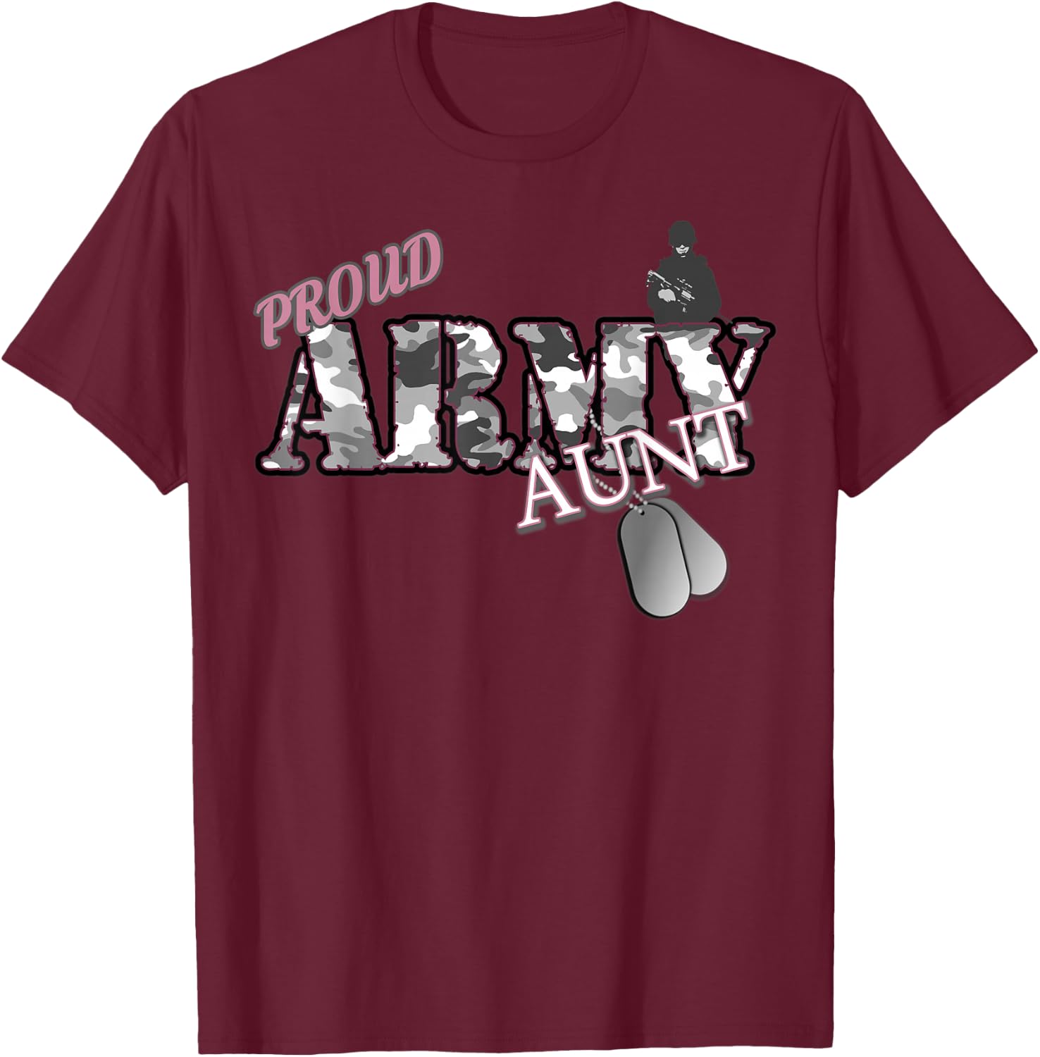 Proud Army Aunt T-Shirt - T-Shirt | Maroon
