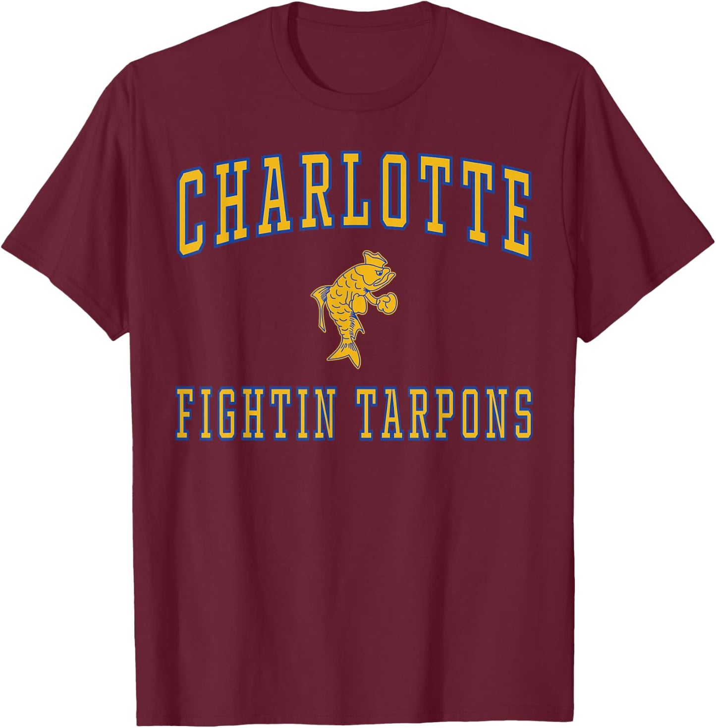 Charlotte High School Fighting Tarpons C1 T-Shirt - T-Shirt | Maroon