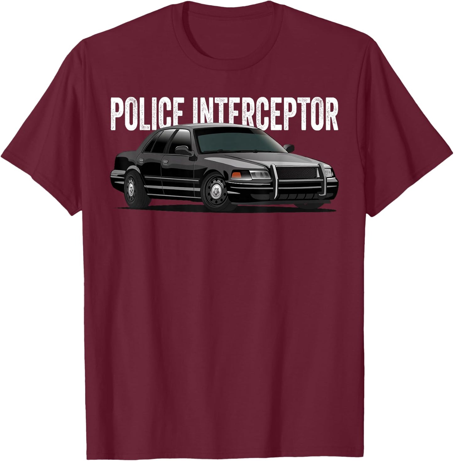 Police Interceptor Crown Vic Patrol car T-Shirt - T-Shirt | Maroon