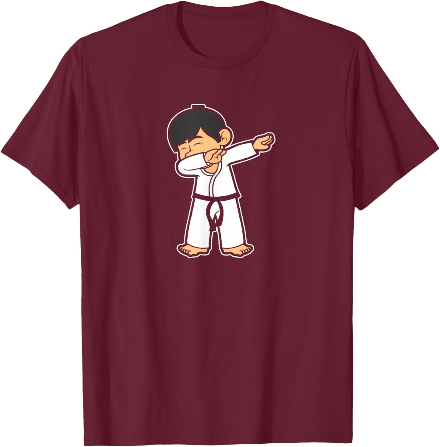 Martial Arts Fighter Dabbing Karate Quote T-Shirt - T-Shirt | Maroon