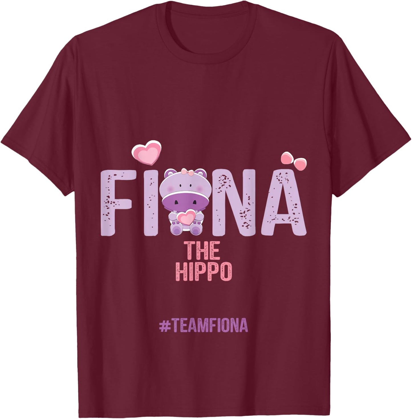 Fiona The Hippo Team Fiona T-Shirt - T-Shirt | Maroon