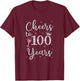 Cheers to 100 Years 1919 100th Birthday Gift T-Shirt - T-Shirt | Maroon