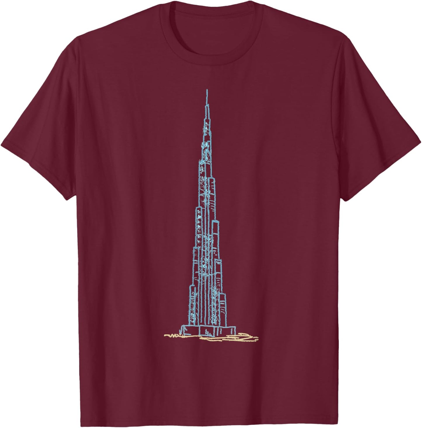 Burj Khalifa Dubai T Shirt T-Shirt - T-Shirt | Maroon