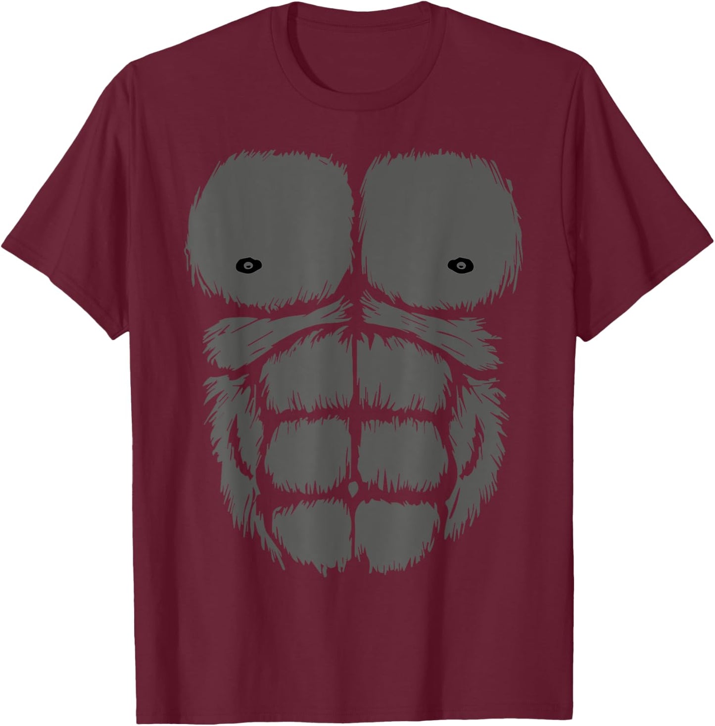 Gorilla Chest Belly Monkey Ape Muscle Kids Adult Fanc T-Shirt - T-Shirt | Maroon