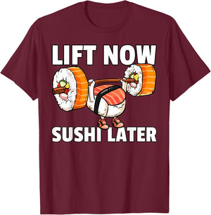 Sushi Weight Lifting Fitness Workout Training Gym T-Shirt - T-Shirt | Maroon