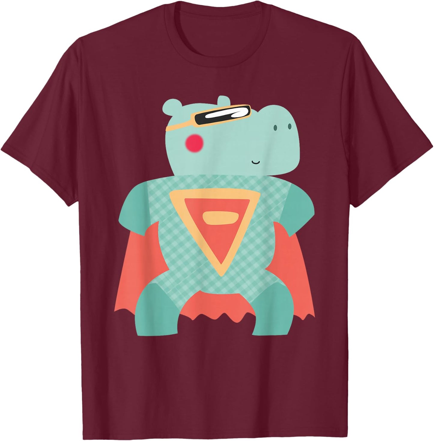 Cute Superhero Animals | Hippo Hero & Gift T-Shirt - T-Shirt | Maroon