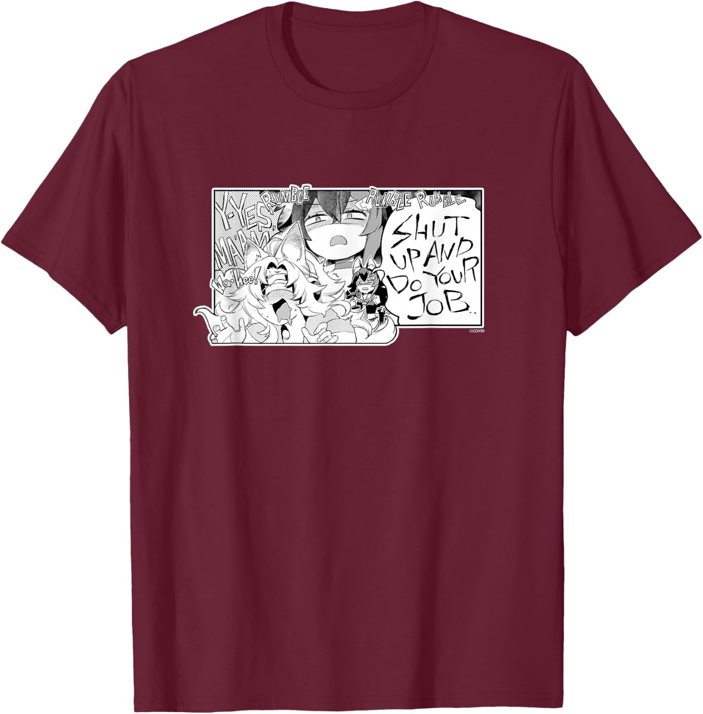 〈Ookami Mio〉Yamato Phantasia Manga Panel (English) T-Shirt - T-Shirt | Maroon