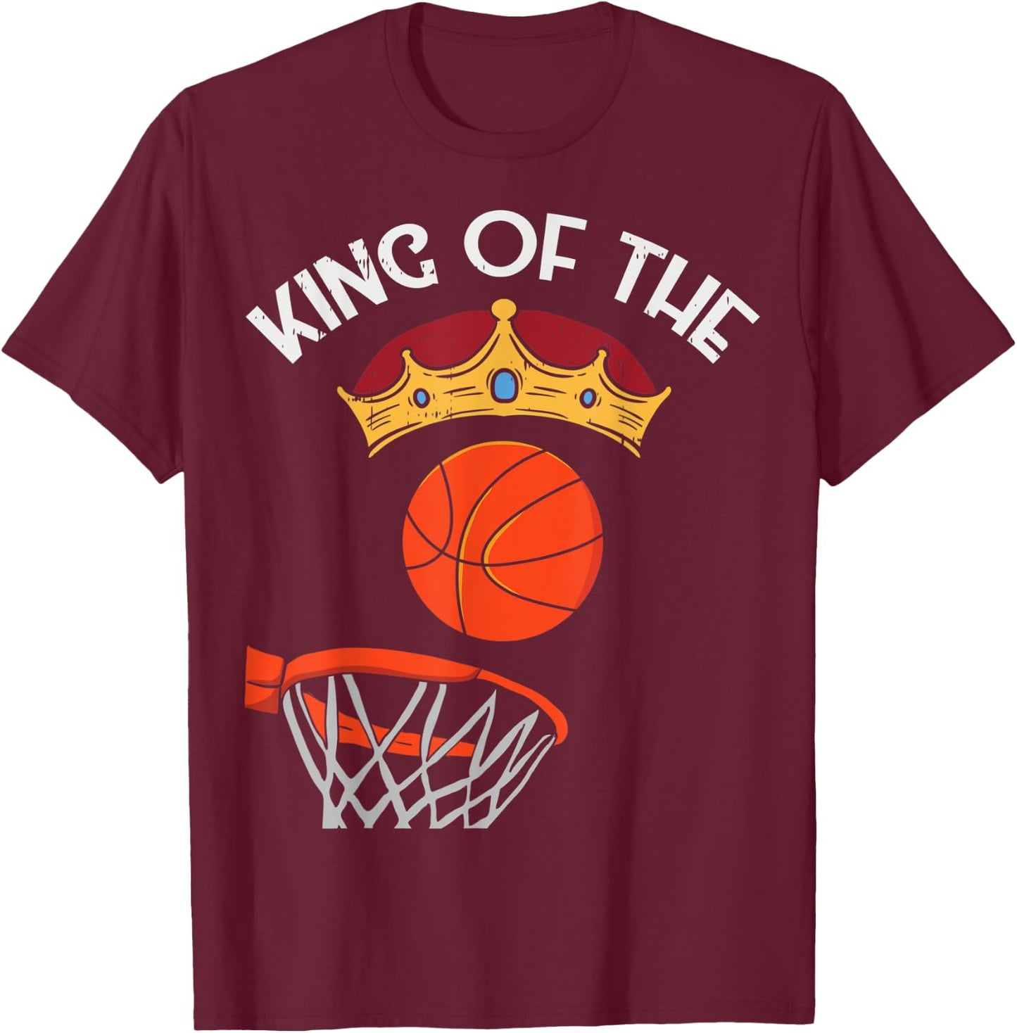 The Bucket King Funny Basketball Shirt T-Shirt - T-Shirt | Maroon