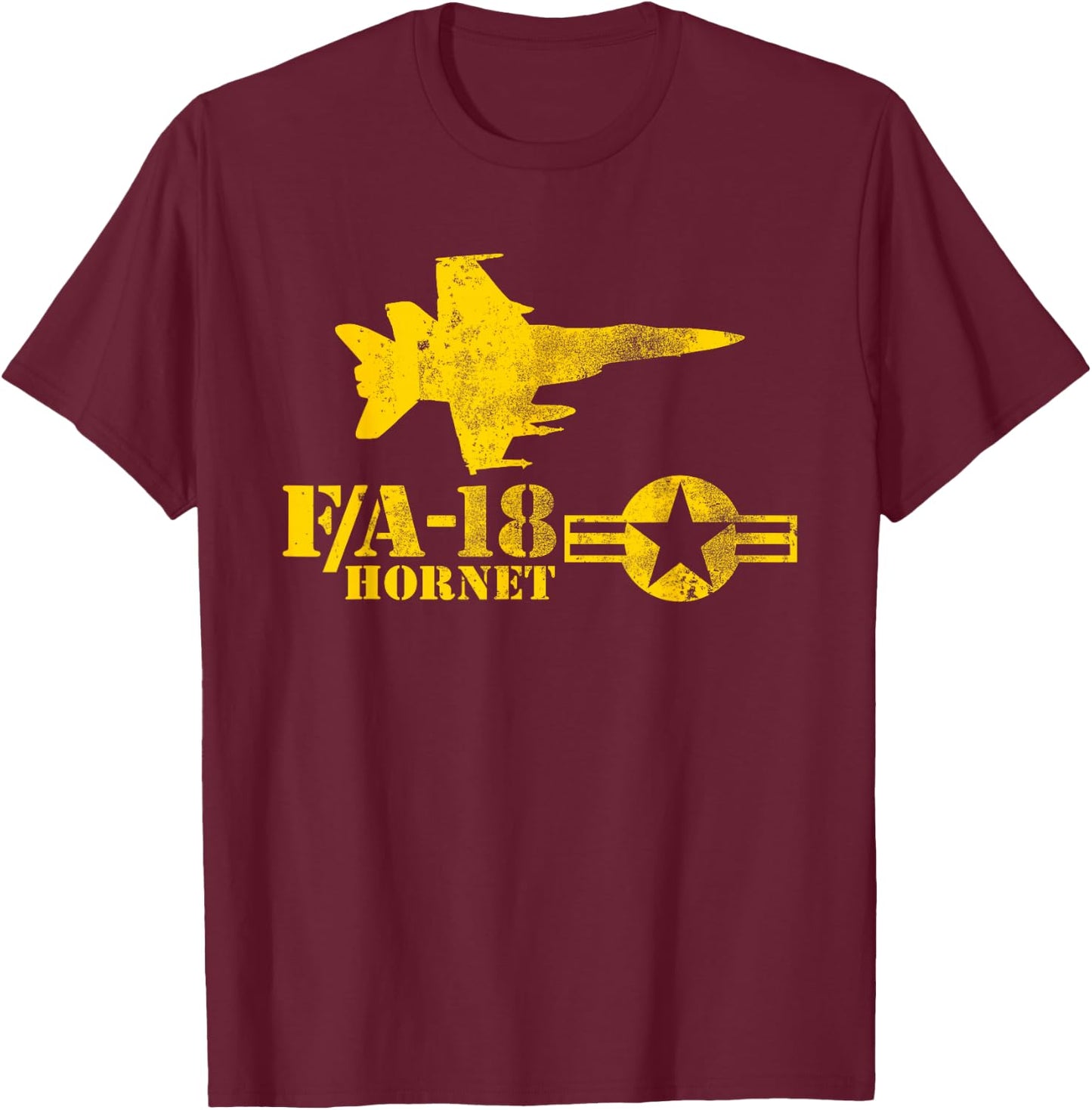 Navy Fighter Jet - F/A-18 Hornet T-Shirt - T-Shirt | Maroon