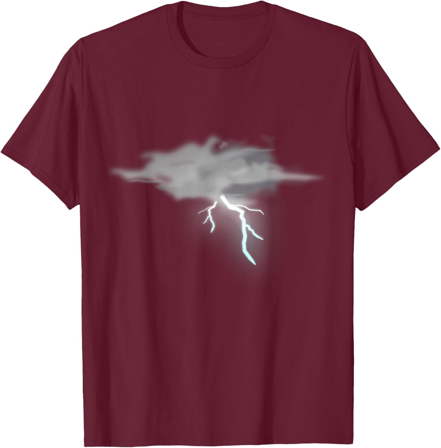Storm Cloud Lightning Bad Weather T-Shirt - T-Shirt | Maroon