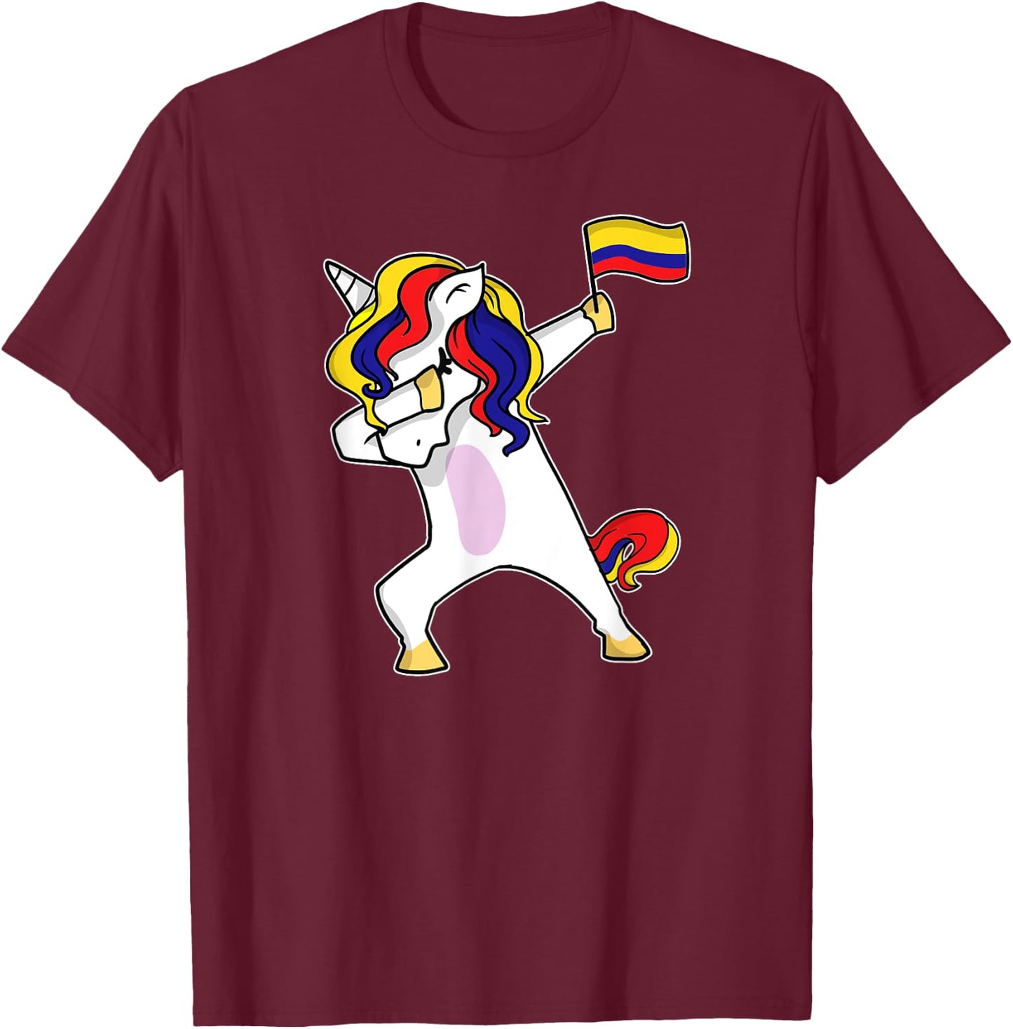 Soccer Unicorn Colombia Jersey Design Colombian Football T-Shirt - T-Shirt | Maroon