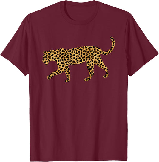 Leopard Print Panther Animal Lover Women Gift T-Shirt - T-Shirt | Maroon