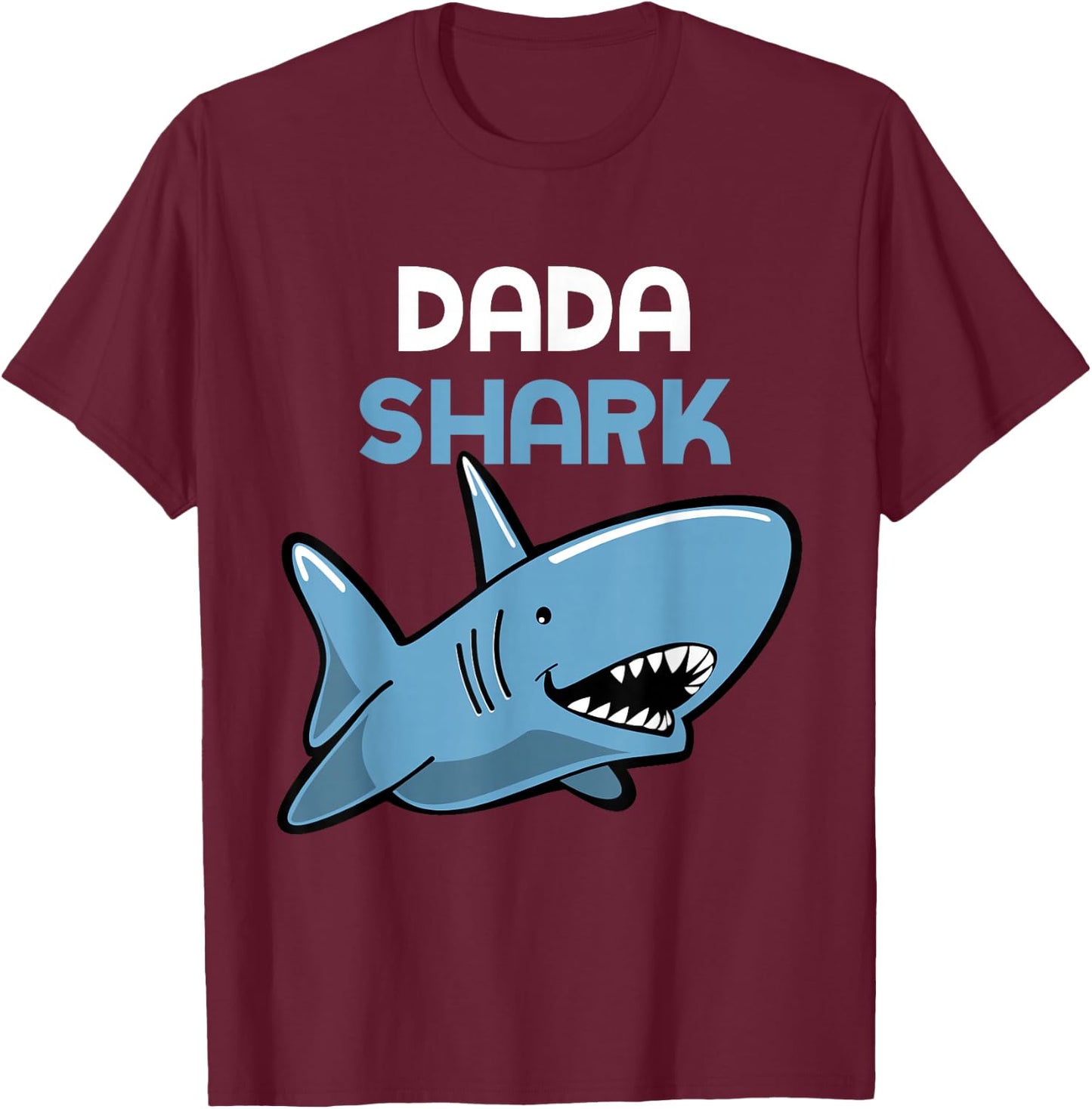 Dada Shark Cool Funny Family T-Shirt - T-Shirt | Maroon