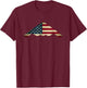 B-2 Stealth Spirit Bomber Us Flag Stars and Strips T-Shirt - T-Shirt | Maroon