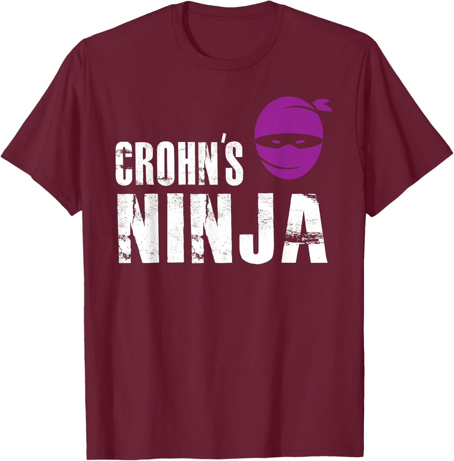 Crohn's Ninja - Support Awareness Fighter T-Shirt - T-Shirt | Maroon