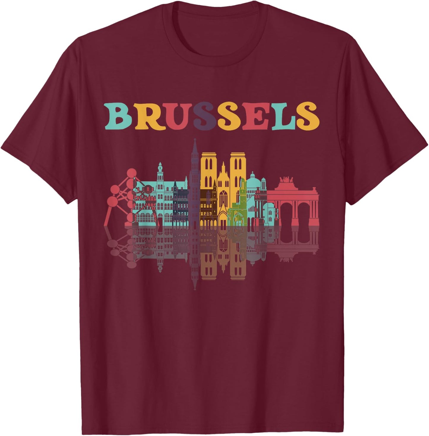 Belgium Brussels Travel Family Vacation Europian Trip Shirt T-Shirt - T-Shirt | Maroon