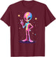 Hippie Tie Dye Alien Peace Sign Halloween T-Shirt - T-Shirt | Maroon