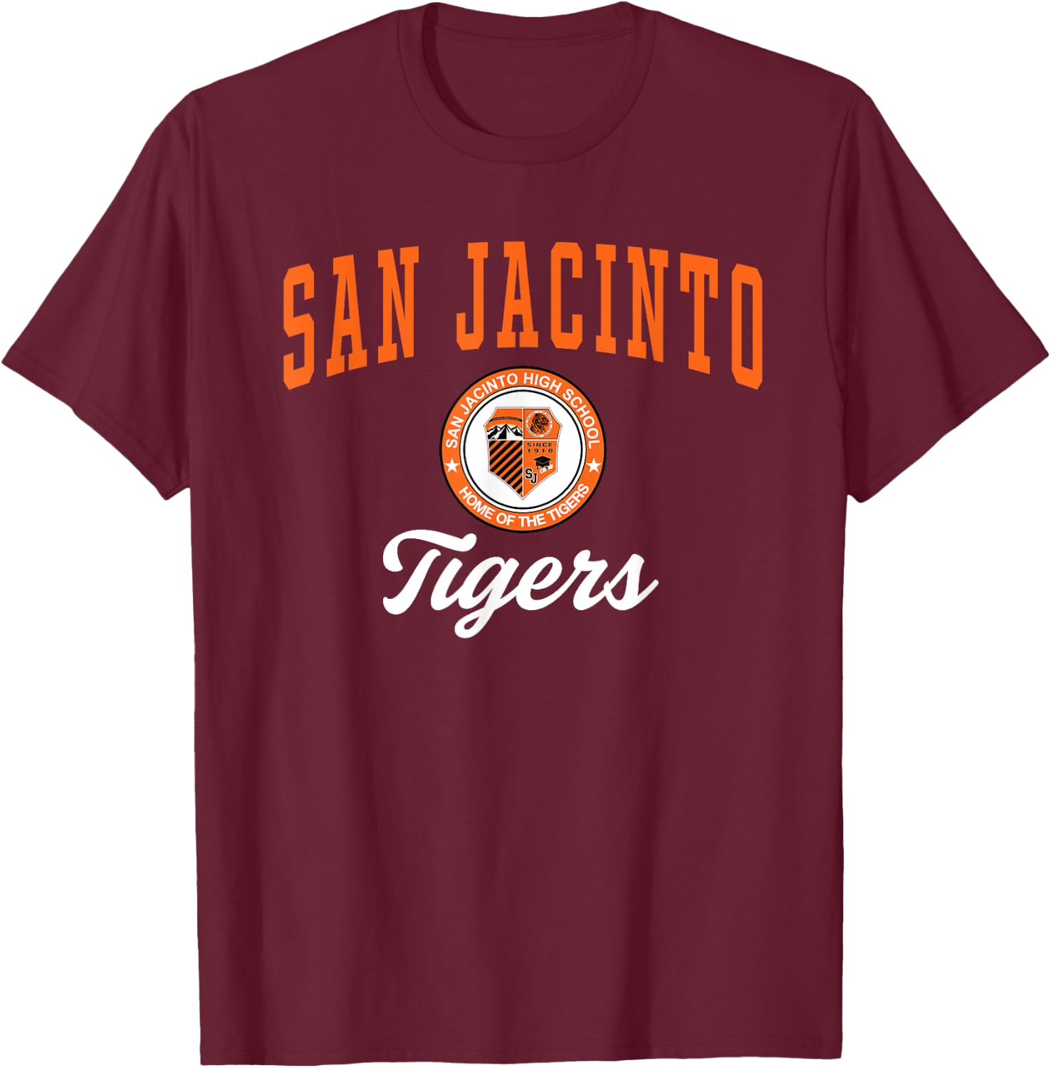 San Jacinto High School Tigers C3 T-Shirt - T-Shirt | Maroon