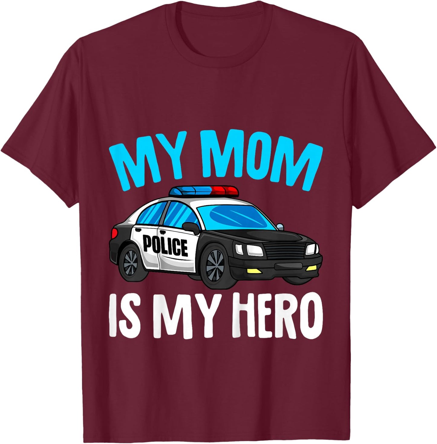 Kids Mom is my Hero Police Toddler Police Officer Cop Boys Kids T-Shirt - T-Shirt | Maroon