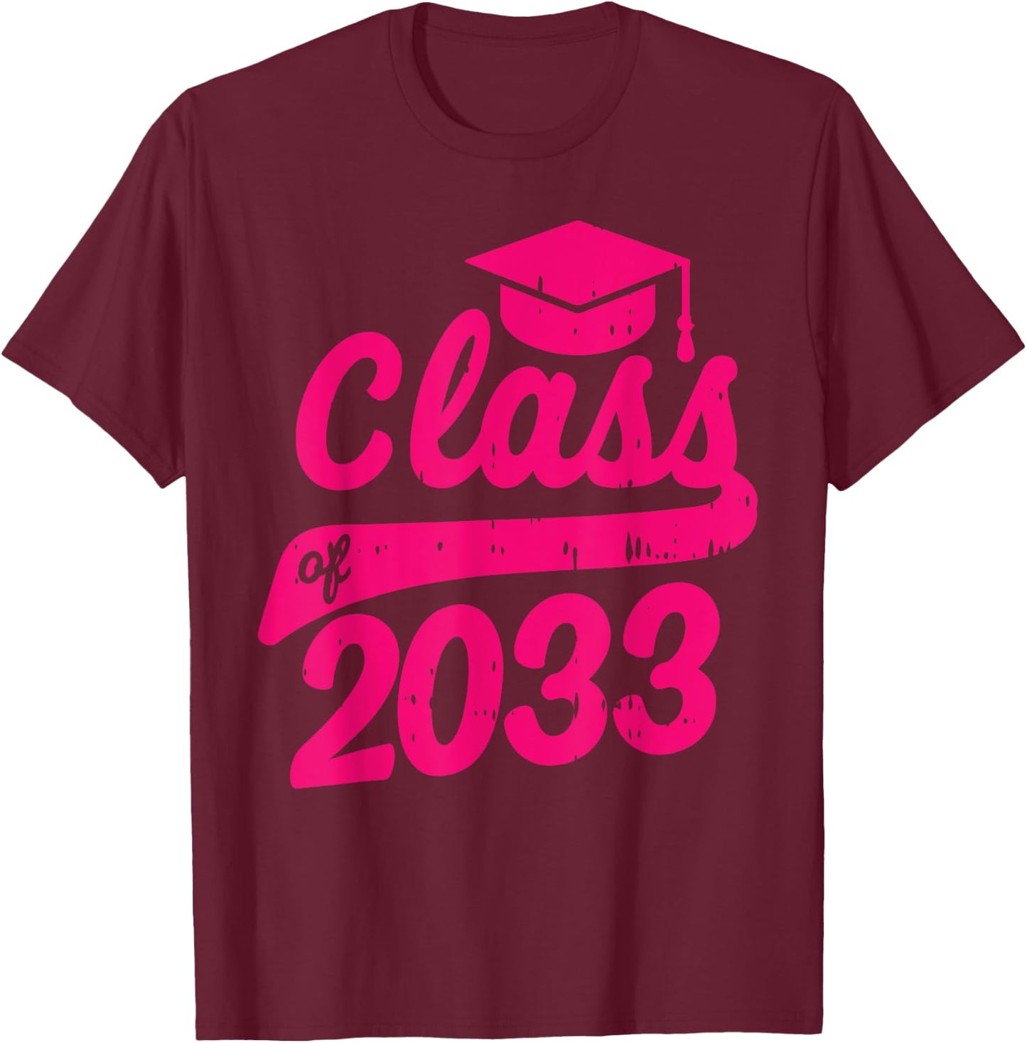Class Of 2033 Grow With Me First Day Of Kindergarten Gift T-Shirt - T-Shirt | Maroon