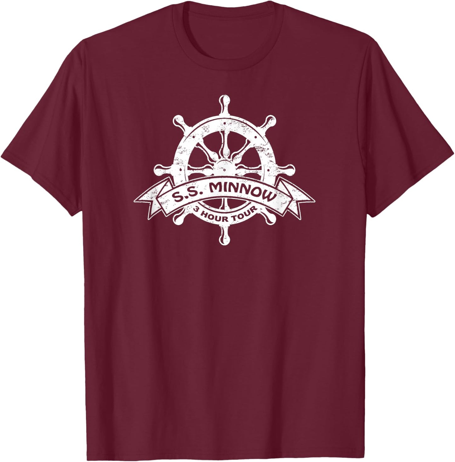 SS Minnow 3 Hour Tour Gilligan's Island Distressed T-Shirt - T-Shirt | Maroon