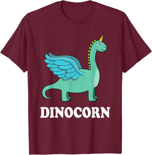 Dinocorn Shirt Dinosaur Unicorn with wings | girls boys gift T-Shirt - T-Shirt | Maroon