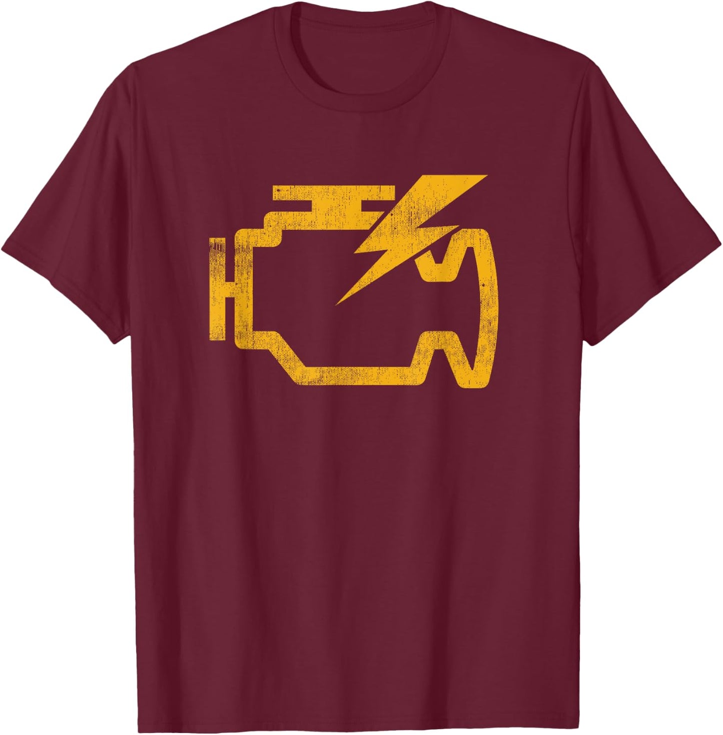 Vintage MECHANICS check Engine lights on Garage T-Shirt - T-Shirt | Maroon