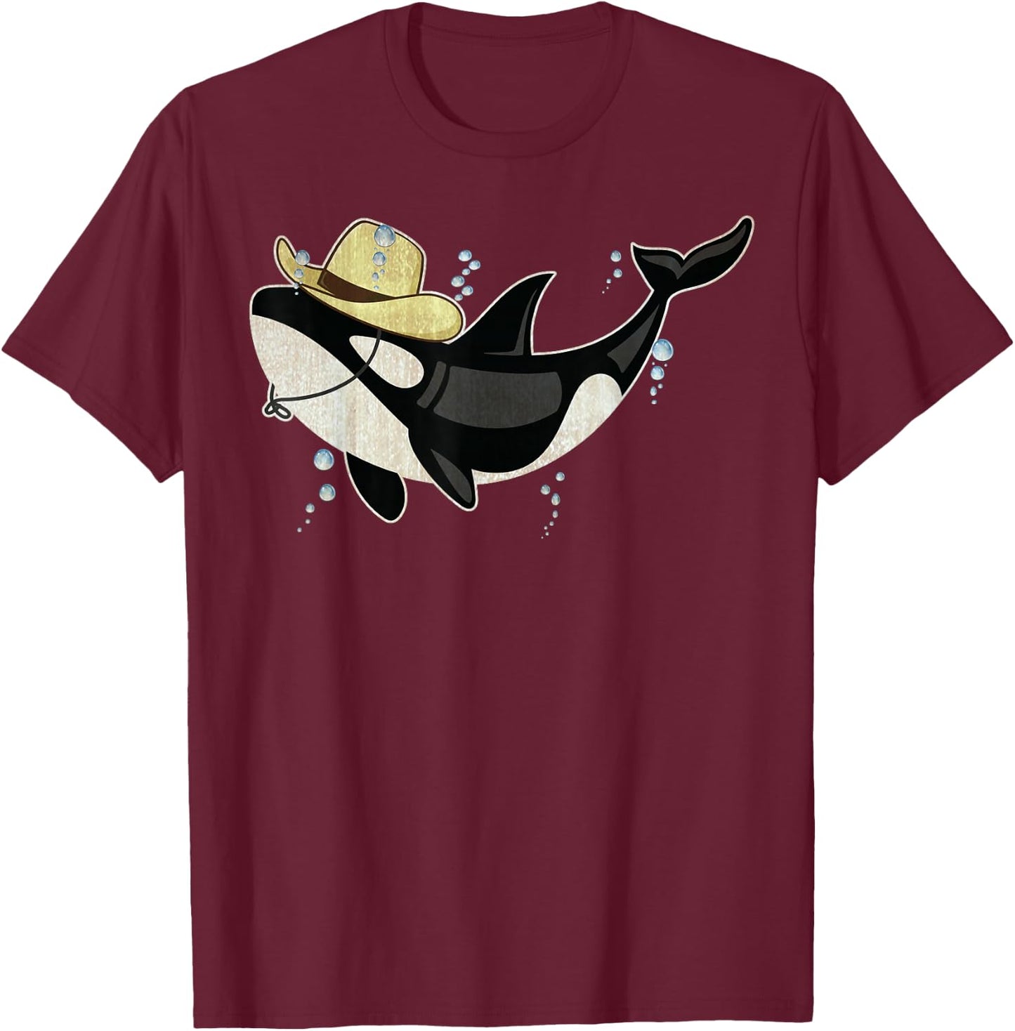 Retro Orca Killer Whale Fans for Cowboy Girl or Boy as Gifts T-Shirt - T-Shirt | Maroon