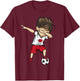 Dabbing Soccer Boy Japan - Japanese Football Soccer T-Shirt - T-Shirt | Maroon