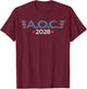 AOC 2028 President US Flag Election Campaign T-Shirt - T-Shirt | Maroon
