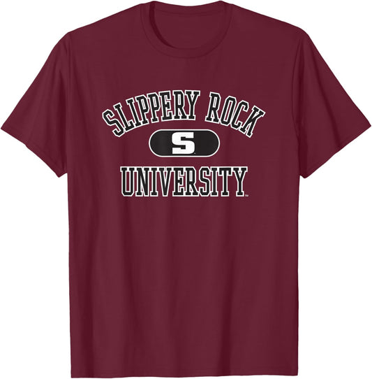 Slippery Rock The Rock Varsity Green Officially Licensed T-Shirt - T-Shirt | Maroon