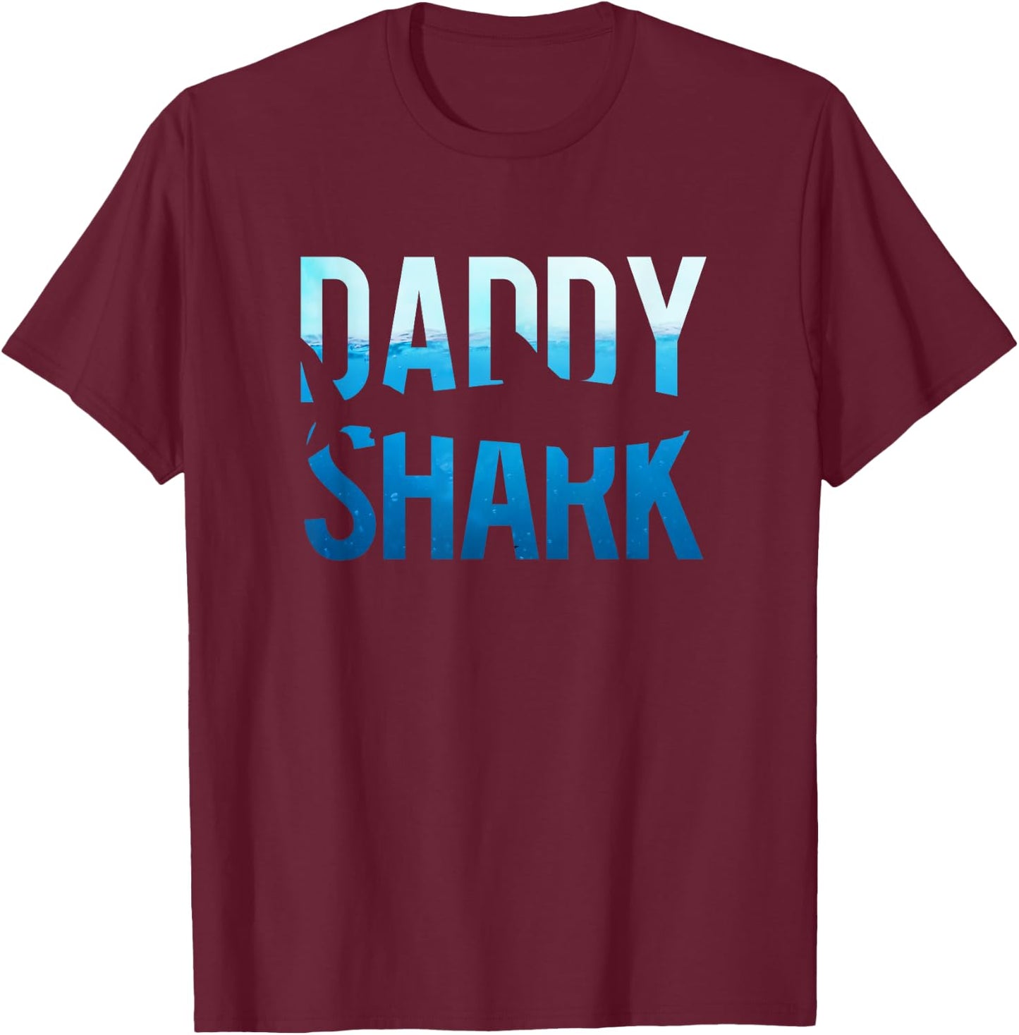 Daddy Shark Shirt Father Birthday Themed T-Shirt - T-Shirt | Maroon