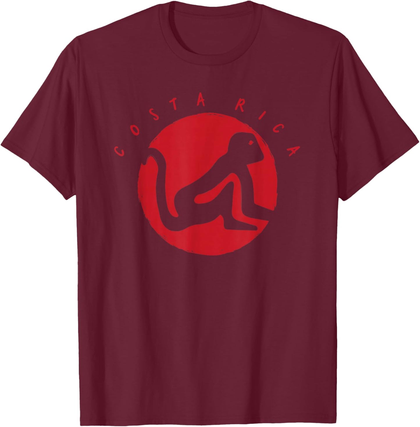 Costa Rica Red Tribal Monkey Souvenir T-Shirt - T-Shirt | Maroon
