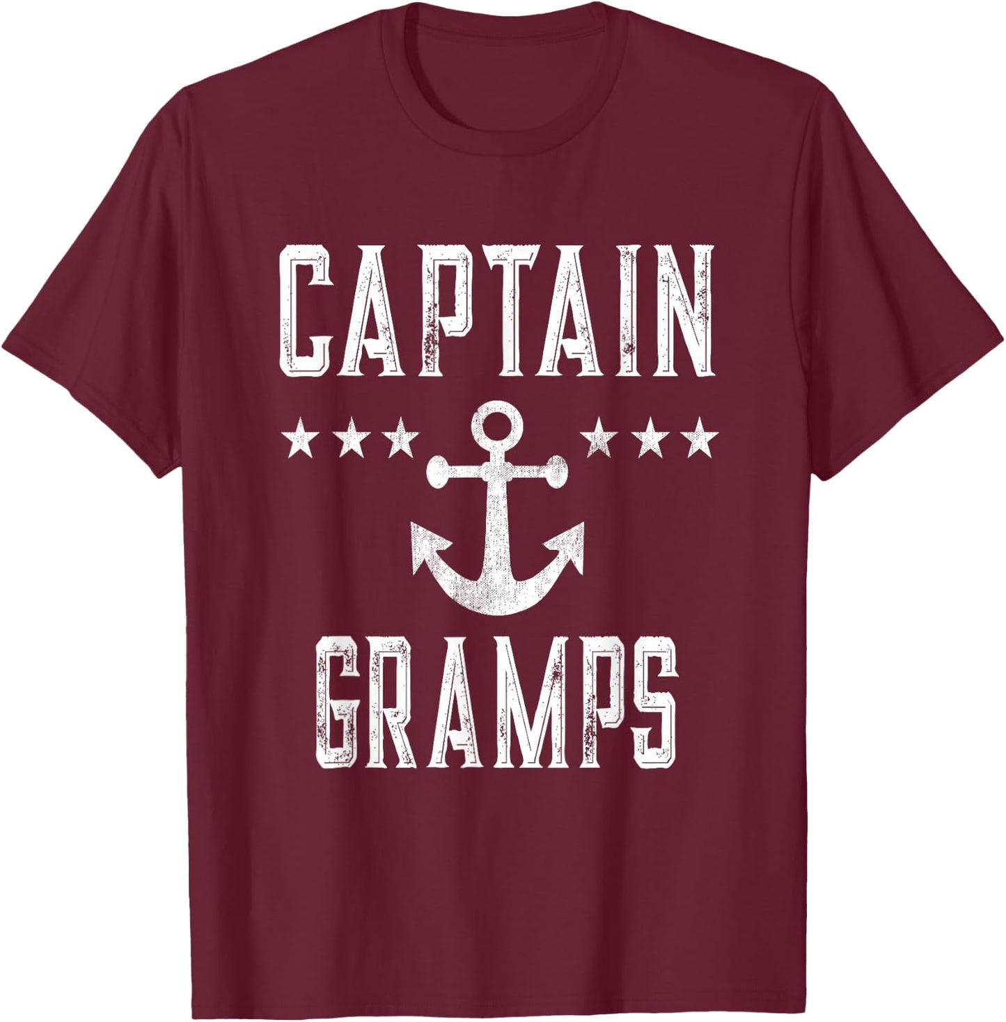 Vintage Captain Gramps - Family Cruise or Lake Boating T-Shirt - T-Shirt | Maroon