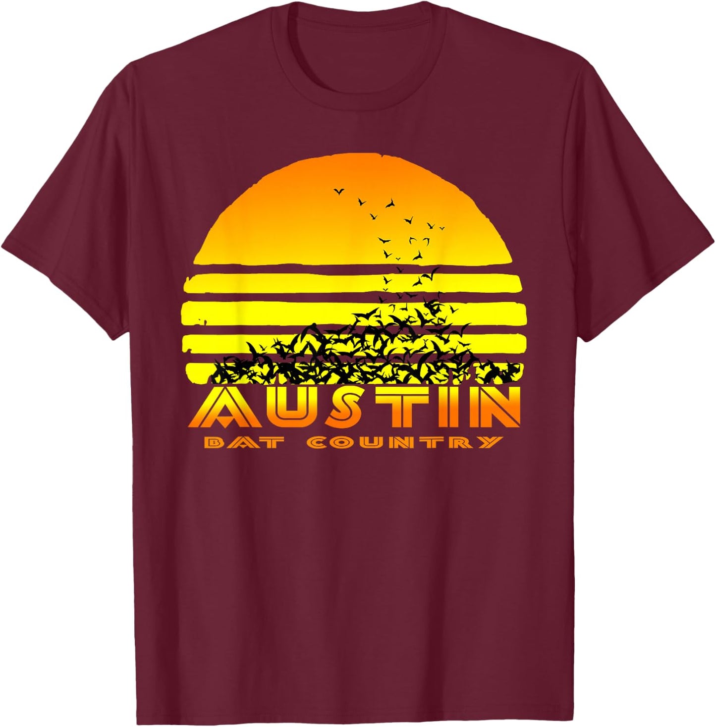 Austin, TX - Souvenir Bat Country T-Shirt - T-Shirt | Maroon