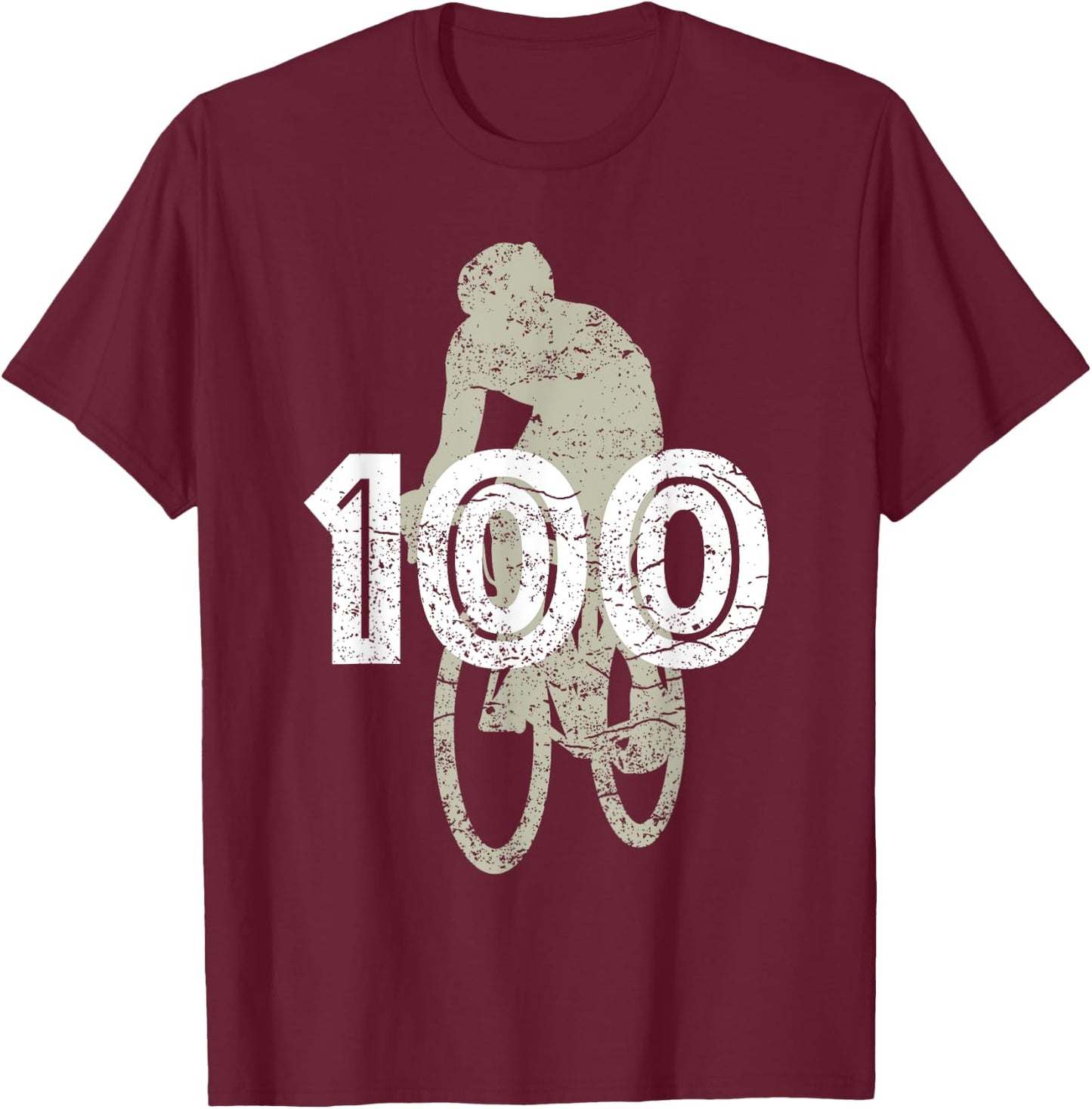Cycling 100 Miles for the cyclist that rides a bike T-Shirt - T-Shirt | Maroon
