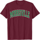 Morrisville Arched Green Text T-Shirt - T-Shirt | Maroon