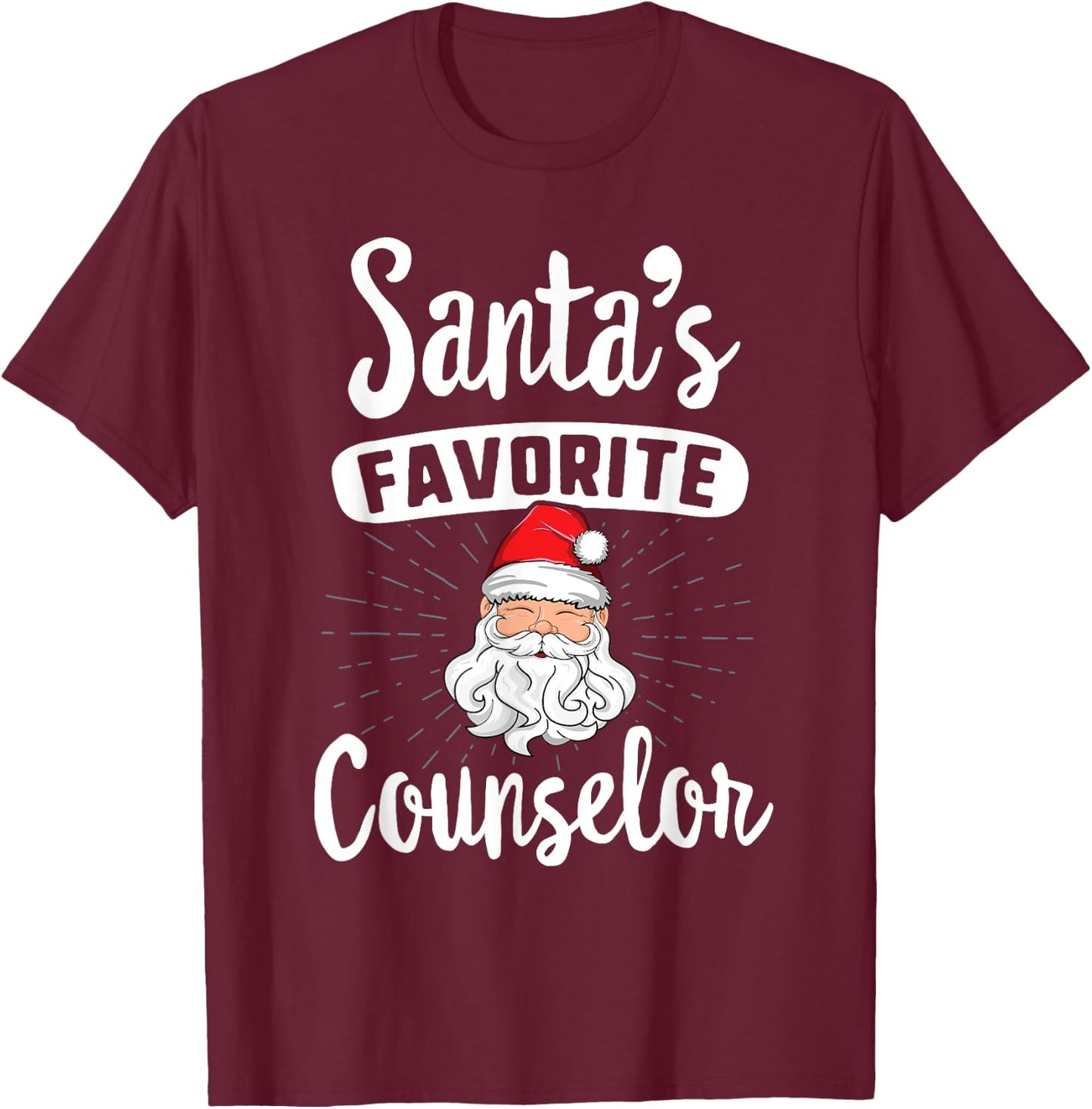 Santa's Favorite Counselor Counseling Matching Christmas T-Shirt - T-Shirt | Maroon