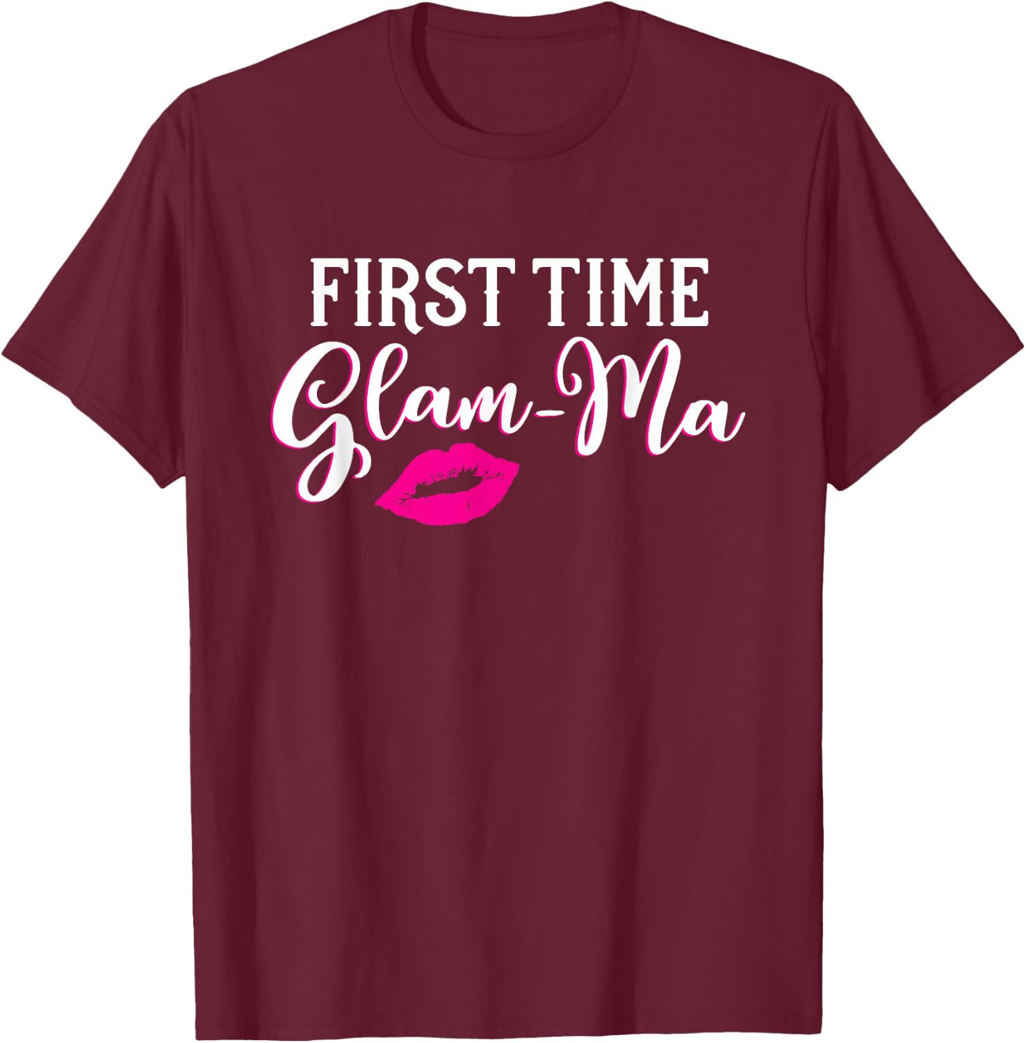 New Glam-Ma First Time Grandmother Gift T-Shirt - T-Shirt | Maroon