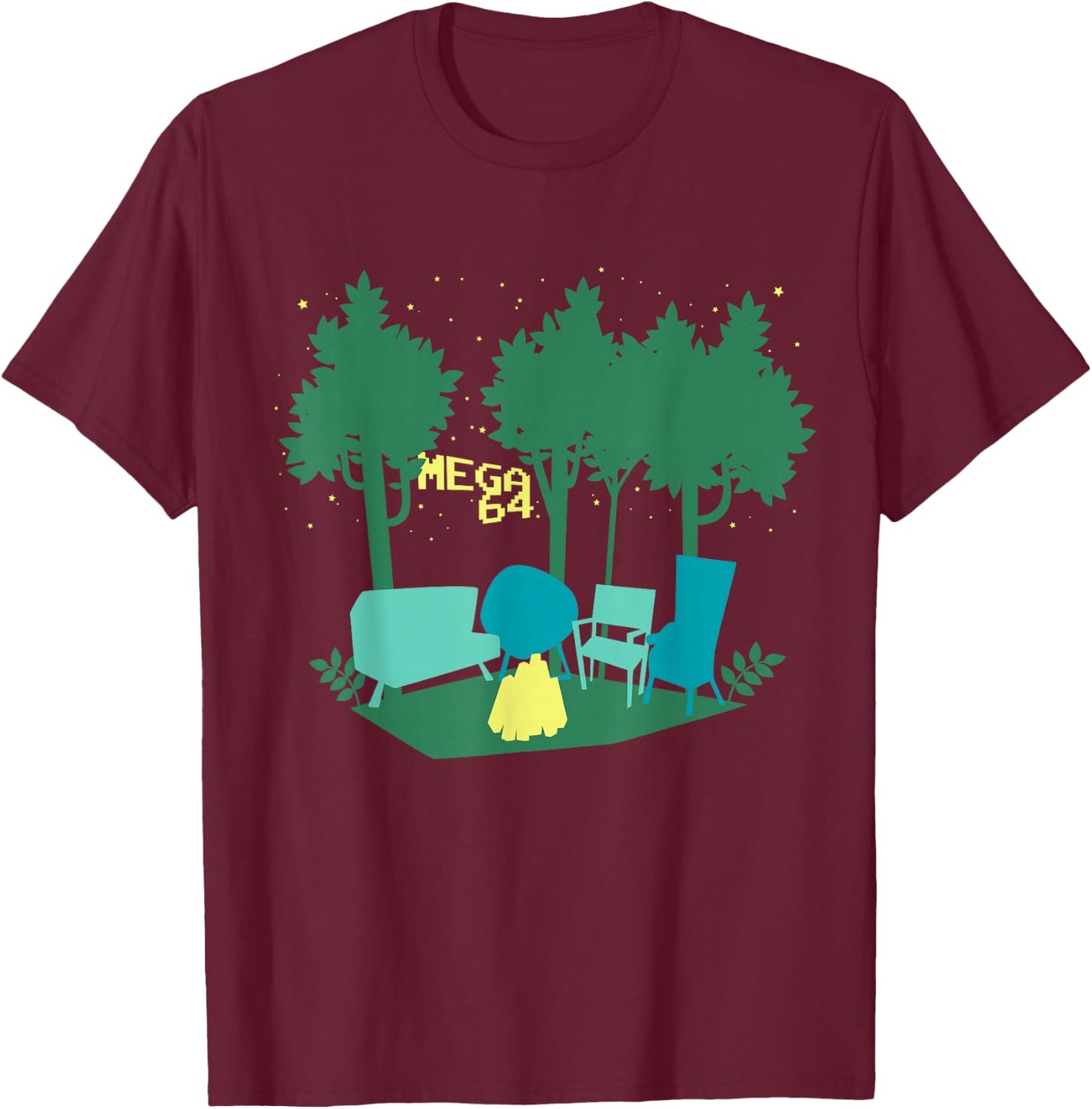 Mega64 Campfire Shirt T-Shirt - T-Shirt | Maroon
