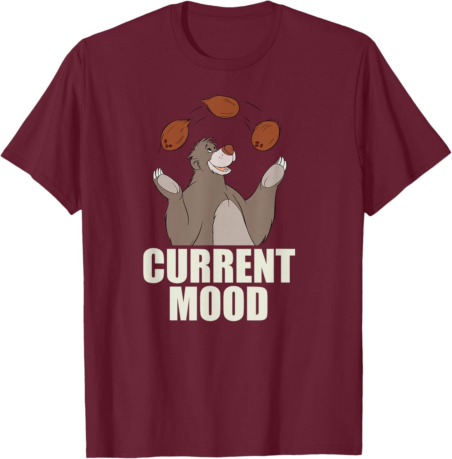 Disney - The Jungle Book Baloo Current Mood T-Shirt - T-Shirt | Maroon