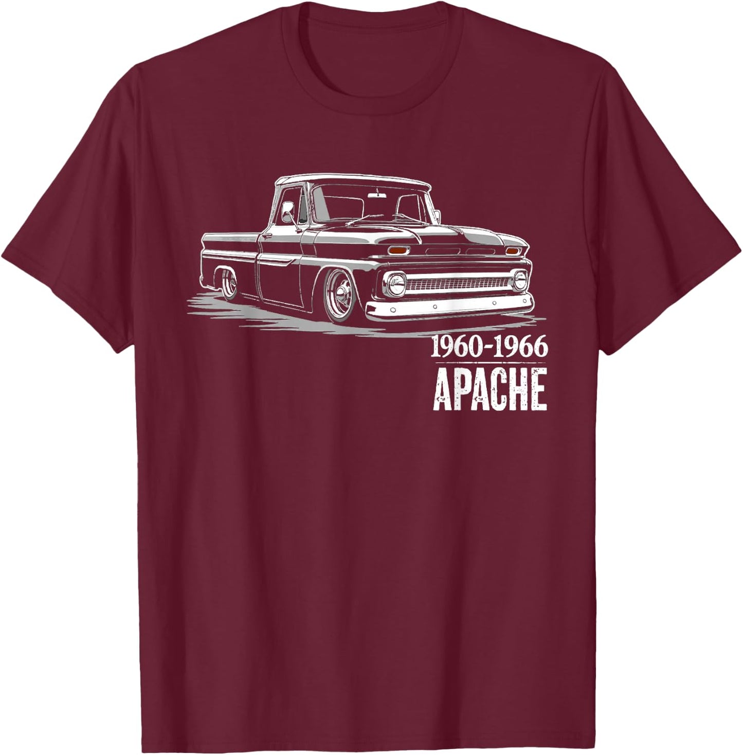 First Generation C10 1960-1966 Slammed C10 Truck Silhouette T-Shirt - T-Shirt | Maroon