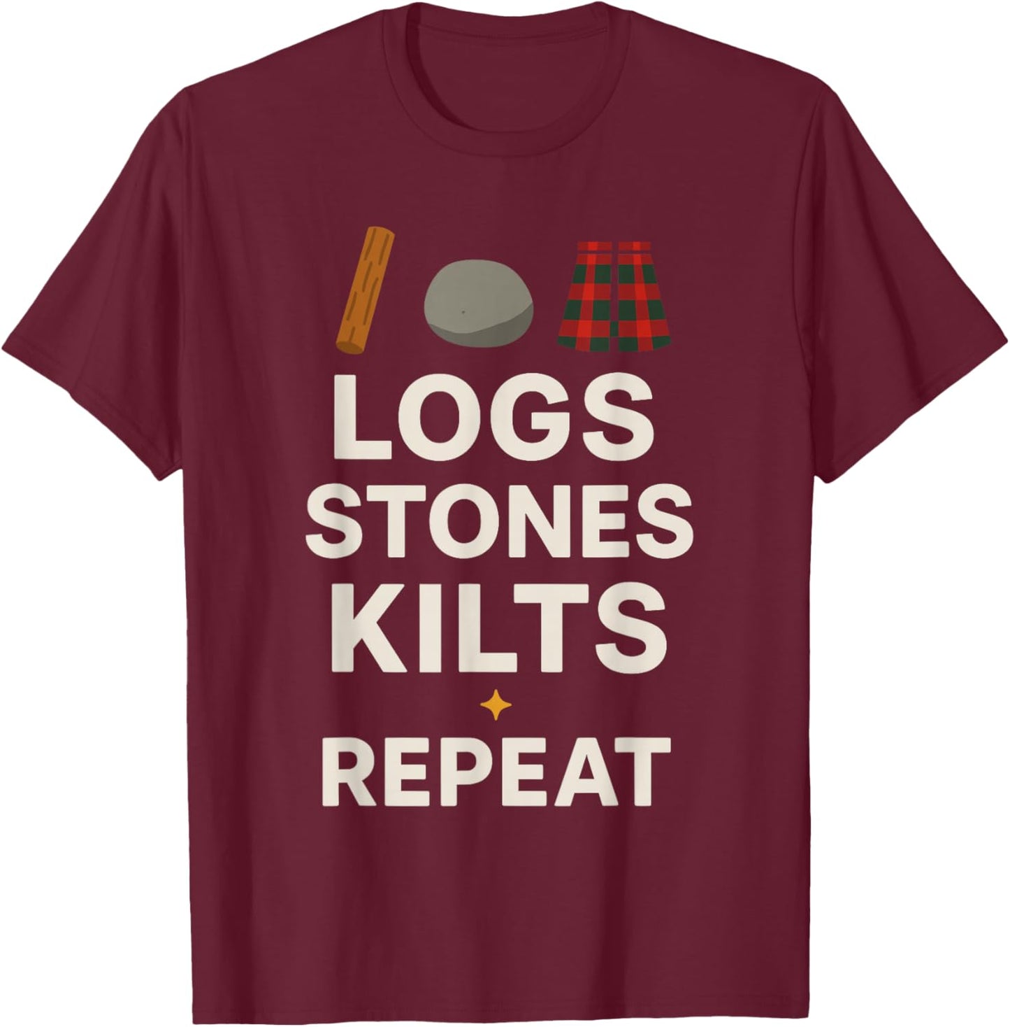 Highland Games Caber Tosser Clan Pride Scotland Strength T-Shirt - T-Shirt | Maroon