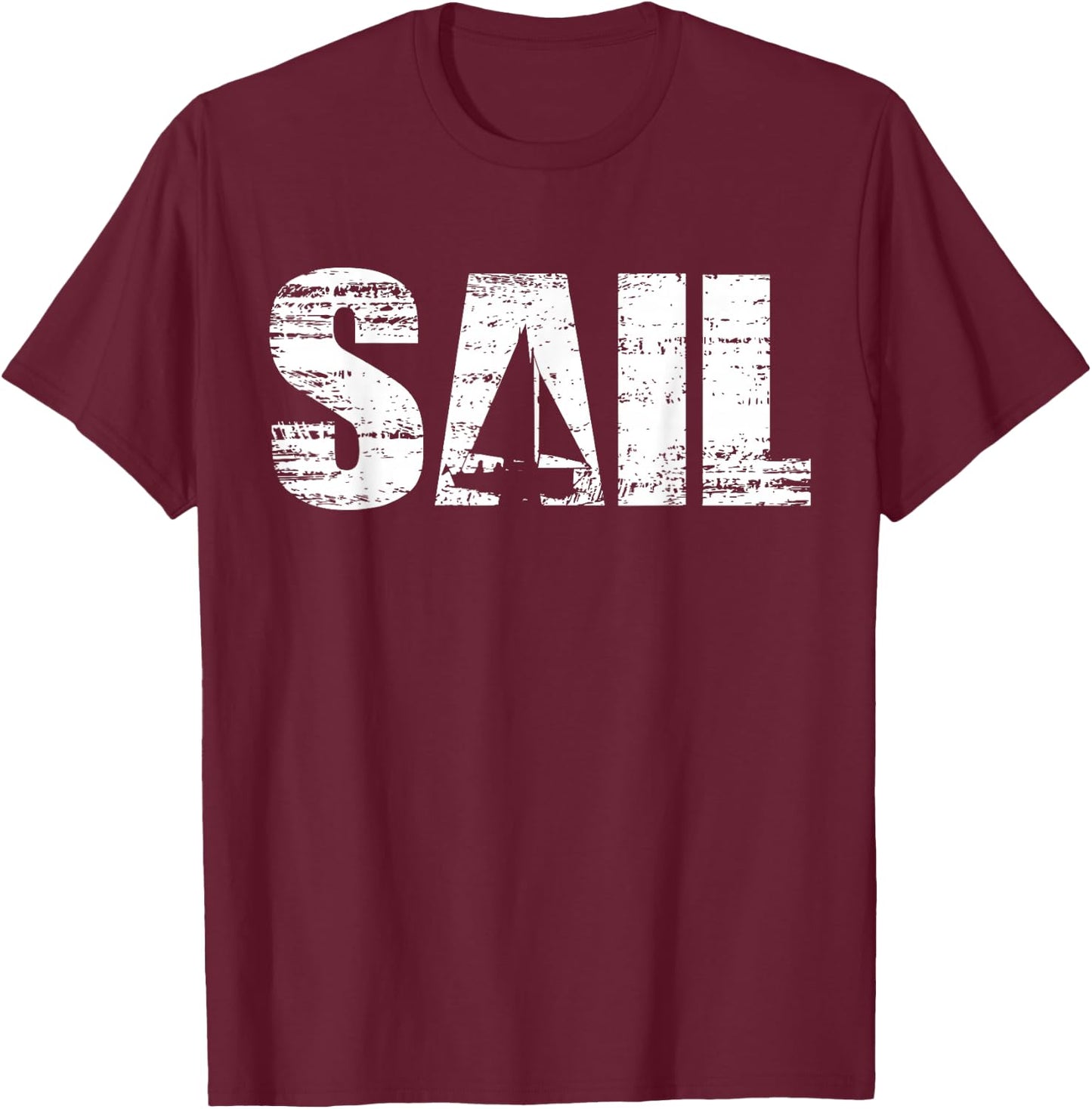 Sail - Distressed Look Sailing for Sailors T-Shirt - T-Shirt | Maroon