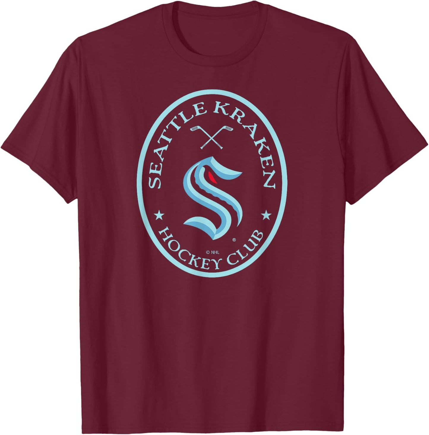 Seattle Kraken Iconic Navy Officially Licensed T-Shirt - T-Shirt | Maroon