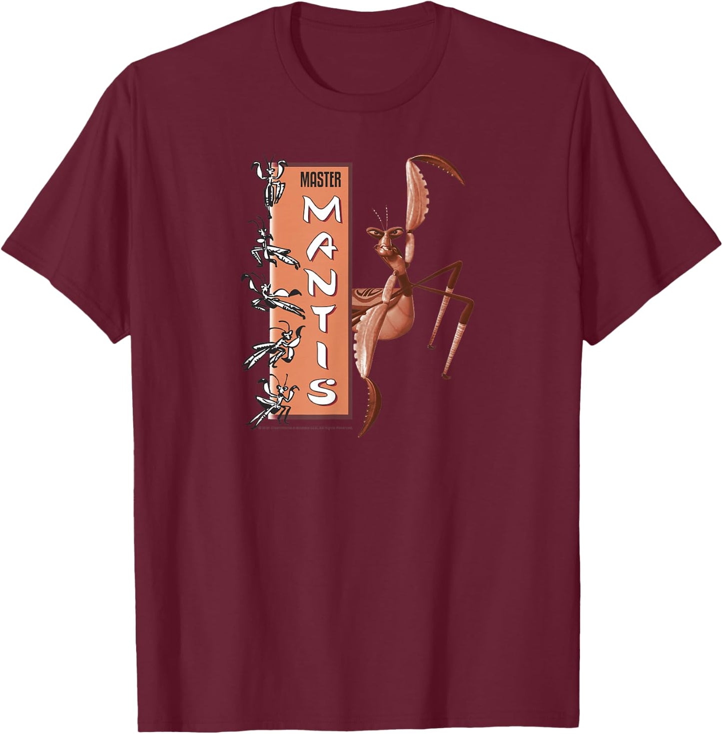Kung Fu Panda Master Mantis Action Pose Banner T-Shirt - T-Shirt | Maroon