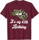 It's My 45th Birthday Leopard Print Lips Birthday T-Shirt - T-Shirt | Maroon